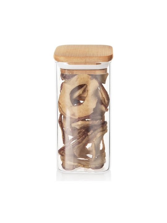 Orion Glass Brown Jar for Coffee Pasta with Lid 320ml