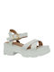 Leather Women's Flat Sandals White