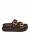 Γυναικεία Ανατομικά Σανδάλια Flatforms Καφέ