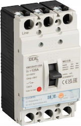 Comutator Compact Mccb Kmccb-rt-125a Reglare Element Siguranță Termică 3 Poli Ics 25ka 380/415v Ac Icu 36ka 220/230v Ac Ip20 37281