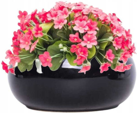 Polnix Polnix Keramischer Pflanzentopf Schwarz mit Gestell 19x8cm