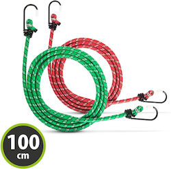 Set Elastische Gurte mit Metallhaken 2x100 cm 6 mm Gepäcksicherung 6 kg Rote Grüne