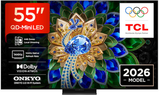 TCL Smart Τηλεόραση 55" 4K UHD QD-Mini LED A400U HDR (2026) 55A400U