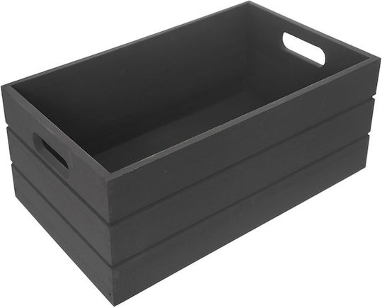 Orion Καλάθι Αποθήκευσης Bamboo Μαύρο 31x21x13cm