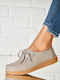 Leather Women's Oxfords in Gray Colour