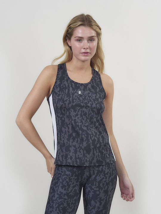 Women's Sleeveless Black Polo Blouse