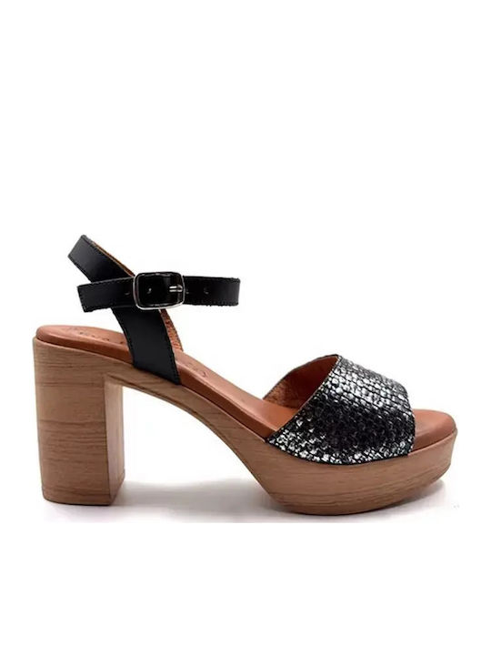 Eva Frutos Anatomische Damen Sandalen Schwarz