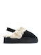 Winter Women's Slippers with Fur Black