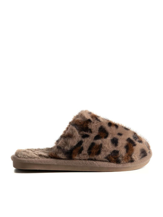 Jomix Anatomic Women's Slippers with Fur Brown