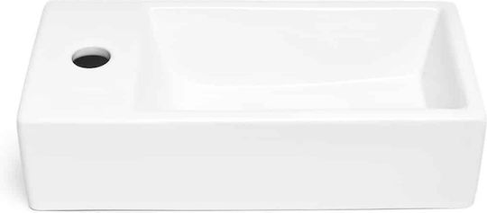 Swiss Aqua Technologies Стенен Подвесен / Седящ Порцеланов Умивалник 40.5x20.5x10.5cm Бял Swiss Aqua Technologies Стенен Подвесен / Седящ Порцеланов Умивалник 40.5x20.5x10.5cm Бял