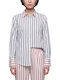 Shirt Long Sleeve Women's Shirt Red White Blue Striped