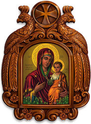 Heilige Maria Myrtiidiotissa Hölzernes Ikone mit Adler 39cm Heilige Maria Myrtiidiotissa Hölzernes Ikone mit Adler 39cm