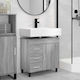 vidaXL Pătrat Fără Unitate De Mobilier Pentru Baie L60xA35xÎ60cm Gri Sonoma