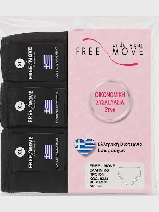 Free Move Damen-Slips 3er Pack Schwarze