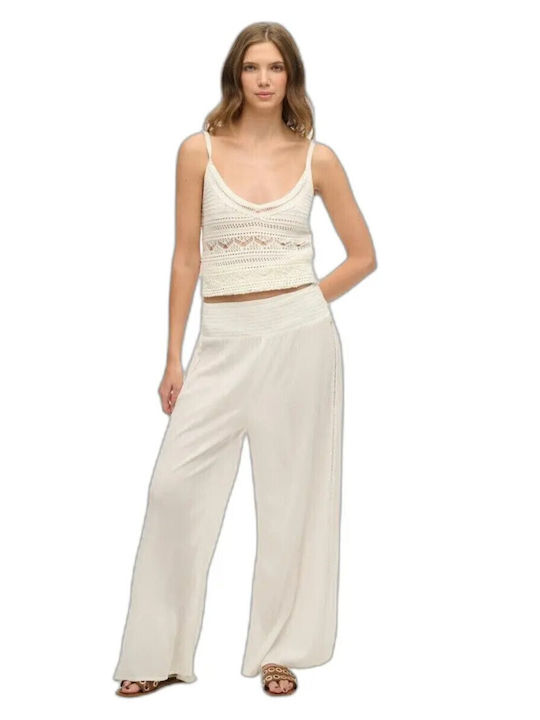 Pant Women's Fabric Trousers Ecru
