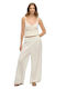 Pant Women's Fabric Trousers Ecru