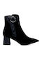 Suede Damen Stiefeletten Schwarz LU K136