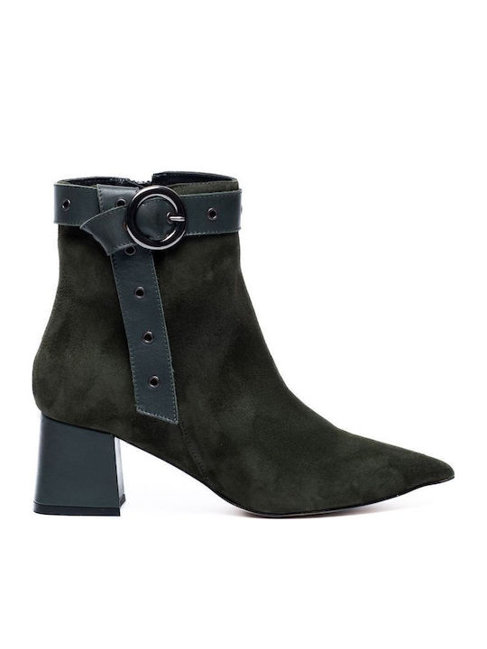 Suede Damen Stiefeletten Grüne LU K136 D.Grün