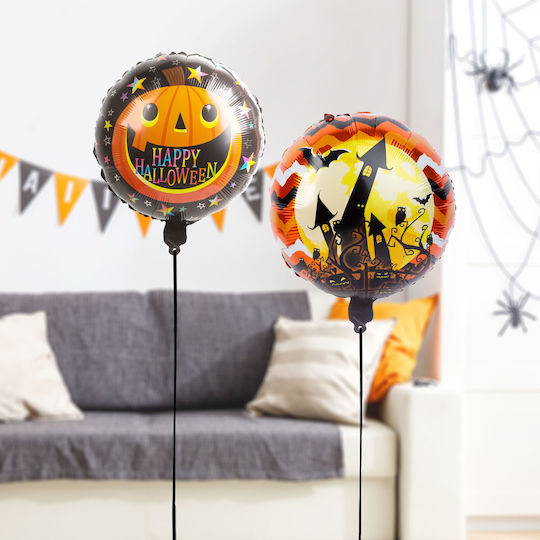 Set 2 Halloween Orange Foil Balloons 45cm