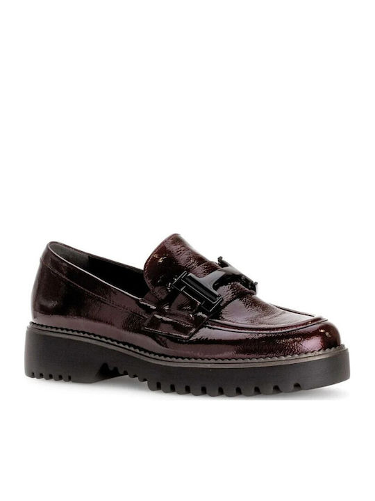 Δερμάτινα Γυναικεία Loafers σε Μπορντό Χρώμα