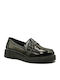 Patent Leather Women's Loafers In Black Colour