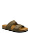 Leather Men's Sandals In Brown Color