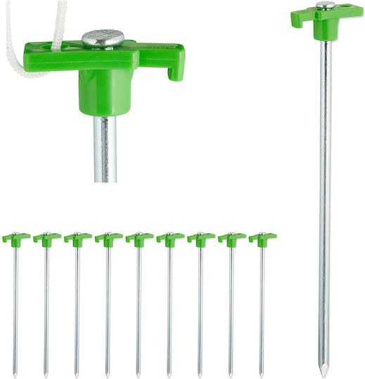 Set 10 Cuiere Pentru Cort Din Oțel Galvanizat 25x4x1.5 Cm Culori Asortate