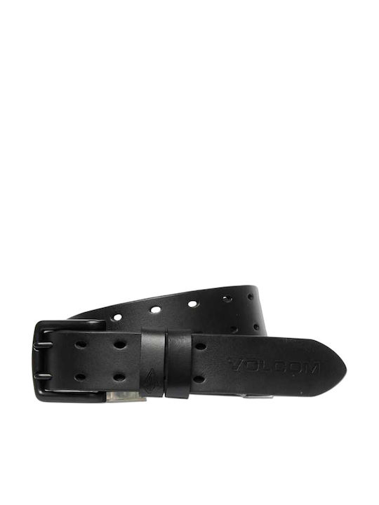 Volcom Two Spike Herren Gürtel Leder Schwarz