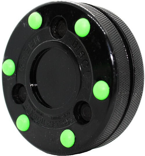 Green Biscuit Roller Hockey Puck-blister
