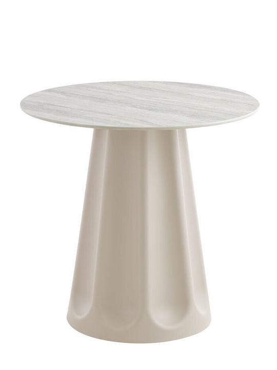 Vellum Round Kitchen Table Wooden White 80x80x76.5cm