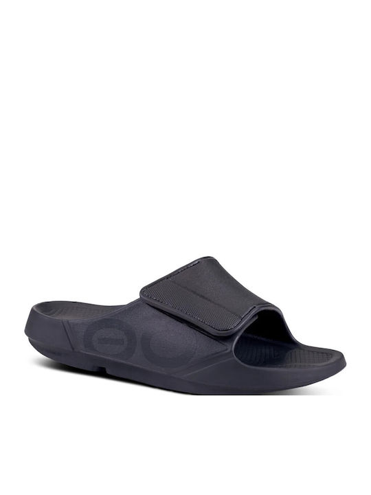 Oofos Men's Anatomic Black Flip Flops