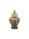 Artekko Candia Keramische Vase Mit Deckel Braun Gold 19,2x19,2x34 cm