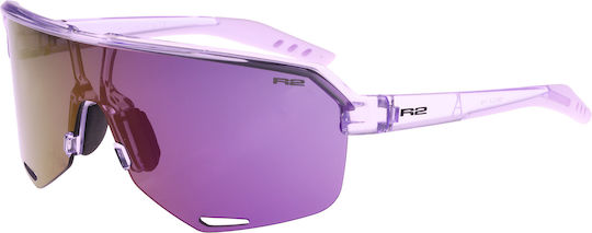 R2 Cycling Glasses AT100Y with Purple Frame and Multicolour Lenses