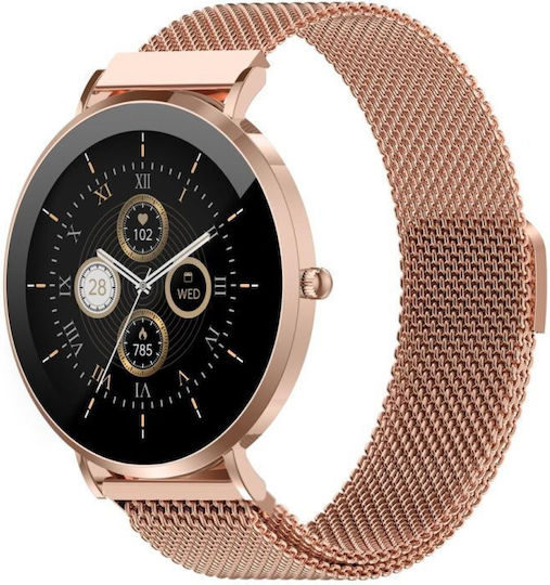 Denver 43mm Smartwatch με Παλμογράφο (Rose Gold - Pink)