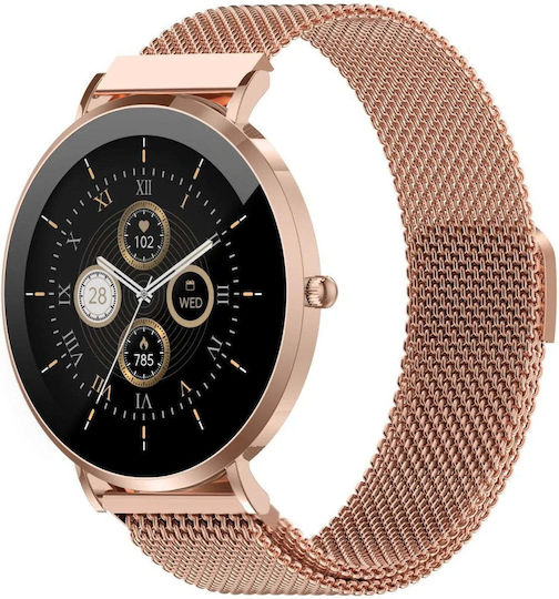 Denver 43mm Smartwatch με Παλμογράφο (Rose Gold - Pink)
