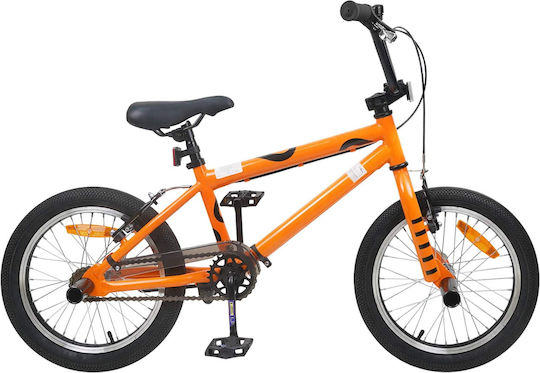 vidaXL 16" Детски Велосипед BMX Оранжев