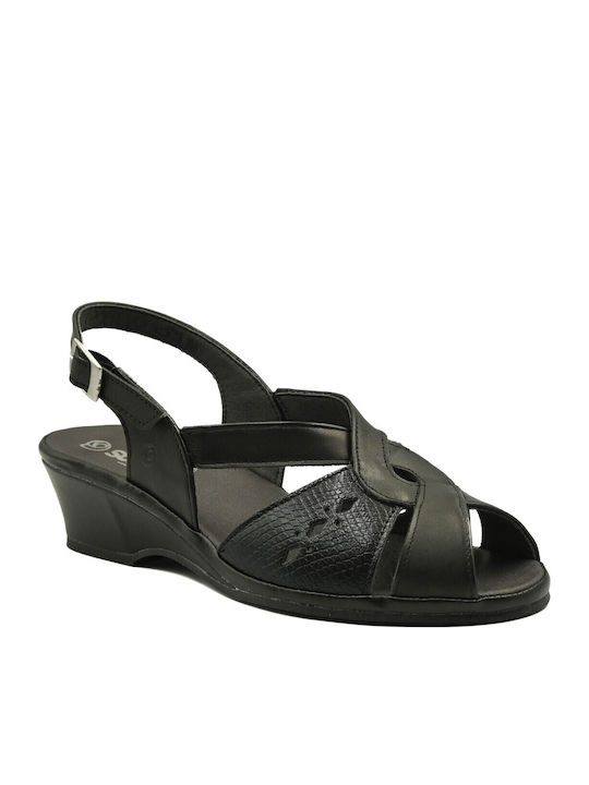 Leather Women's Anatomic Black Sandals