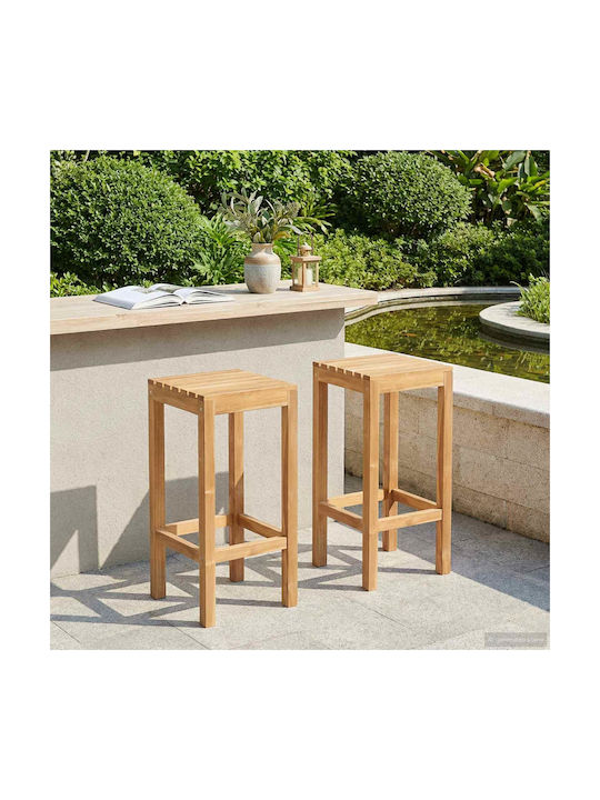 Hölzernes Gartenhocker Bar Außenbereich Braun 2Stücke 35x35x75cm