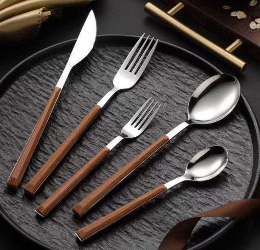 Wooden Silver Table Fork