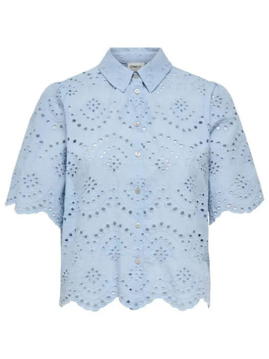 Only Къс Ръкав Дамска Риза Cashmere Blue