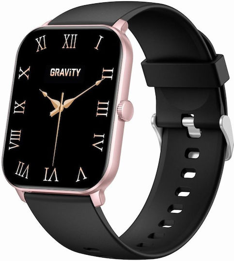 Gravity GT36-3 36mm Smartwatch με Παλμογράφο (Rose Gold Black Pink)