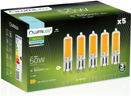 Lumiled Bec LED 5W Pentru Bază G9 Alb Rece 560 Lumen
