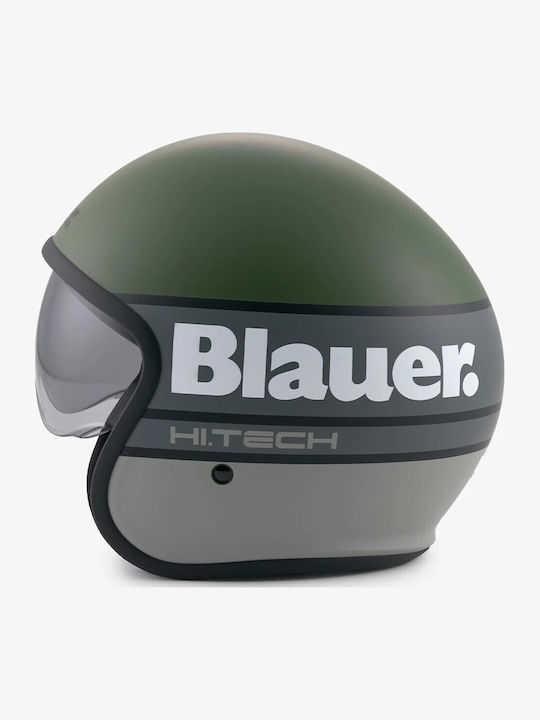 Blauer H.T. Pilot 4.0 H67 Grün Matt Motorradhel...