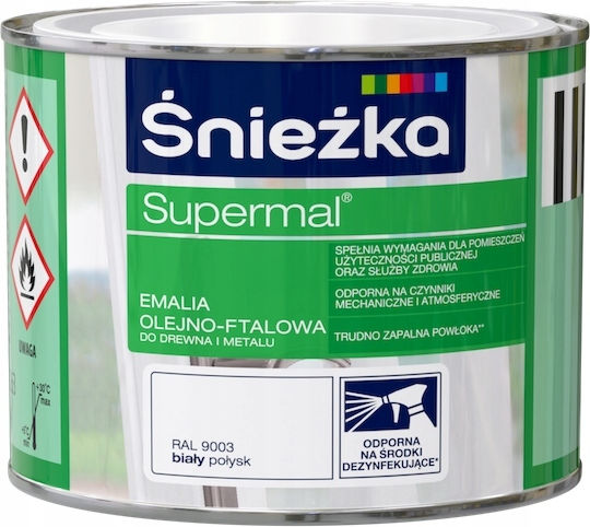 Śnieżka Supermal Email Ulei-Alchid Lemn Metal Alb Lucios 0.4l