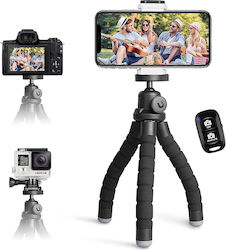 Ubeesize Tripod Remote Compact Stable Flexible 360° Rotation 25.4 Cm Suitable Smartphones Cameras Gopro