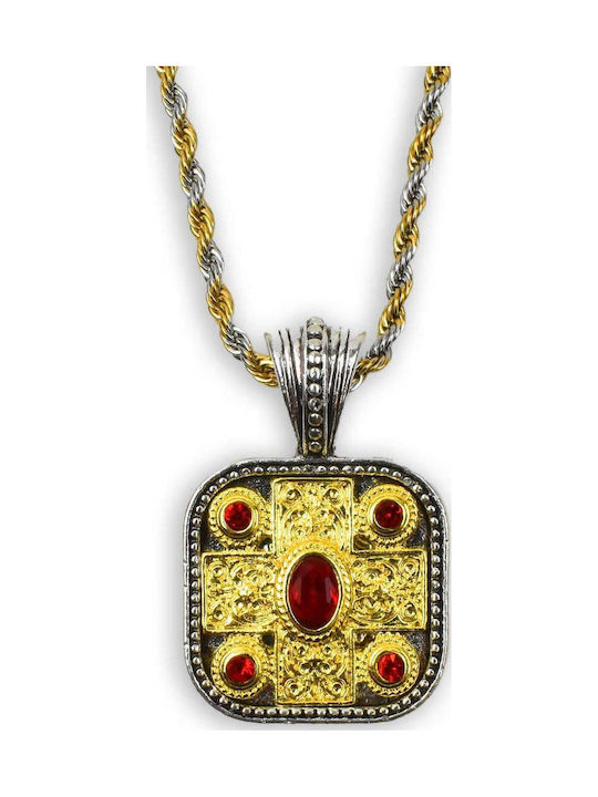 Byzantinische Halskette mit Talisman aus Stahl