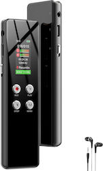 Professional Voice Recorder 64gb Color Screen Mp3/wav Noise Reduction Voice Activation 1536kbps Password Usb-c Headphones Black