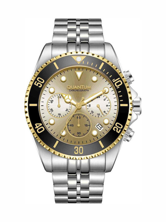Quantum Men's Chronograph Battery Watch with Si...