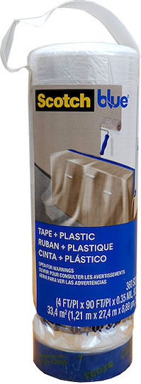 3m Scotchblue Pt2093el Διάφανο Φιλμ Μασκαρίσματος Χαρτοταινία 1,21m X 27.4m