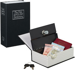 Relaxdays Book Safe White Black Silver 18x11.5x5.5 Cm 2 Keys